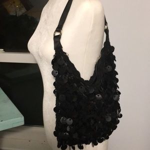 Black sequin handbag